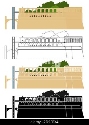 Upper Barrakka Gardens à la Valette Illustration de Vecteur