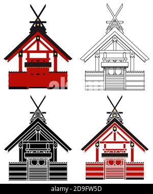 Grand sanctuaire de Sumiyoshi Taisha au Japon Illustration de Vecteur