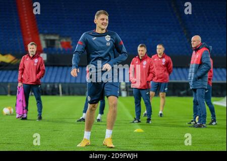 ROTTERDAM, PAYS-BAS - NOVEMBRE 05 : vue générale de la formation du CSKA Moskou à de Kuip lors d'une session de formation avant le match de l'UEFA Europa League entre Feyenoord et CSKA Moscou le 22 octobre 2020 à Rotterdam, pays-Bas (photo de Yannick Verhoeven/Orange Pictures) Banque D'Images