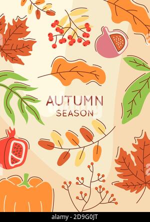 Modèle d'affiche abstrait de la saison d'automne Illustration de Vecteur