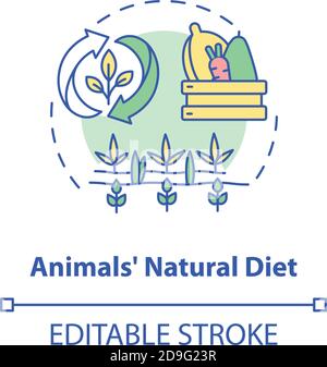Animaux concept de régime naturel icône Illustration de Vecteur