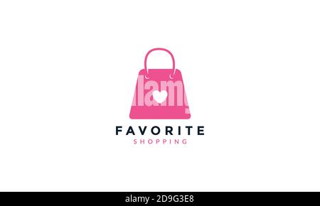 sac de shopping amour préféré comme le logo moderne icône motif vectoriel Illustration de Vecteur