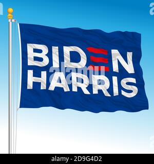 États-Unis, novembre 2020 - élections présidentielles américaines 2020, drapeau de l'équipe électorale de Joe Biden, illustration vectorielle Illustration de Vecteur