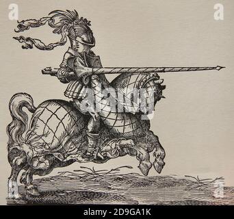 Joutes. Renaissance. xvie siècle. Gravure de Jost Amman, XVIe siècle. Banque D'Images