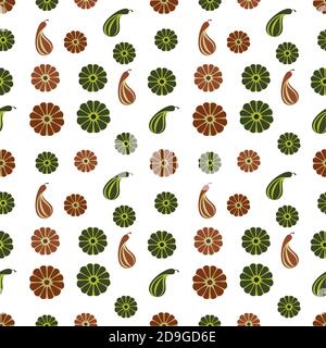 Motif géométrique sans couture de citrouille de Thanksgiving Illustration de Vecteur