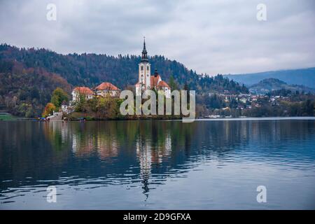 Église de pèlerinage de l'Assomption de Maria, Bled, Slovénie Banque D'Images