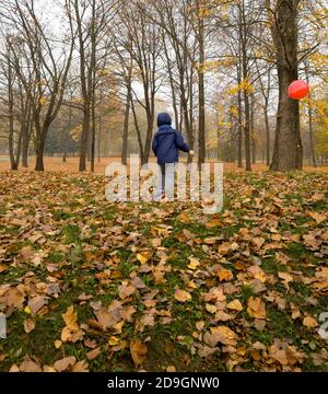 Parc d'automne nuageux Banque D'Images