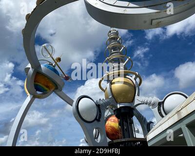 Orlando,FL/USA-7/25/20:la vue depuis le Tomorrowland Astro Orbitor Ride dans Magic Kingdom à Disney World Orlando, Floride. Banque D'Images