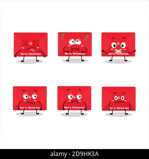 Rouge enveloppes caractère de dessin animé avec expression de corde Illustration de Vecteur