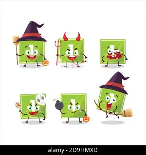 Émoticônes d'expression d'Halloween avec personnage de dessin animé de jouets bloc un Illustration de Vecteur