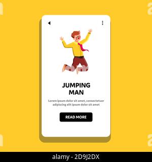 Jumping Man homme d'affaires joyeuse et heureuse vecteur Illustration de Vecteur