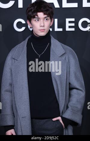 L'acteur chinois Wu Lei ou Leo Wu assiste à l'événement commercial de Michael Kors, une marque de mode à Shanghai, en Chine, le 15 octobre 2020. Banque D'Images