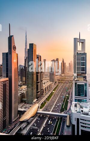 Coucher du soleil à Dubaï Banque D'Images