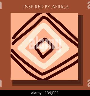 Fond africain, flyer avec modèle traditionnel tribal. Illustration de Vecteur