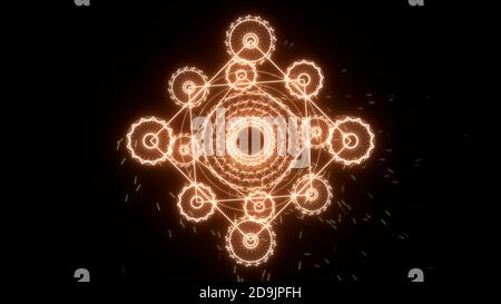 Arrière-plan spirituel 3D abstrait avec effet de combustion agréable, rendu 3D Banque D'Images