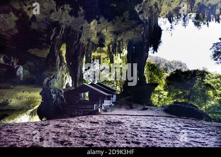 Structure à l'intérieur de la Grande Cave Chamber, Parc de la nation de Niah, Sarawak Banque D'Images