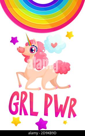 Affiche du programme d'alimentation unicorn pour filles Illustration de Vecteur