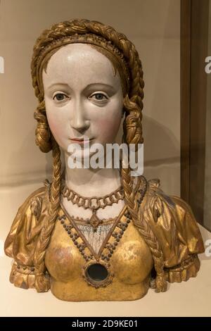 Buste reliquaire d'un Saint féminin, XVIe siècle, pays-Bas du Sud, Metropolitan Museum of Art, Manhattan, New York City, États-Unis, Amérique du Nord Banque D'Images