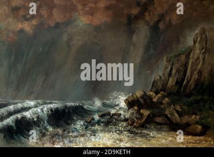Toile/cadre Décoratif 'La Mer' De Gustave Courbet - Reproduction Prête à Accrocher - Plusieurs Tailles/couleurs