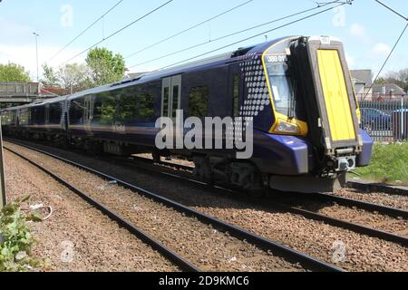 Train de transport de passagers Strathcylde. Ayr Ayrshire, Écosse, train de voyageurs ScotRail du Royaume-Uni Banque D'Images