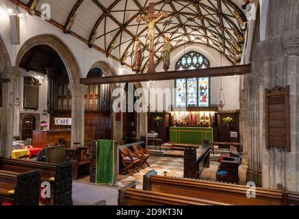 Vue intérieure de la rue la, église paroissiale de Saint Ives, Saint Ives, Cornouailles, Angleterre, Royaume-Uni Banque D'Images