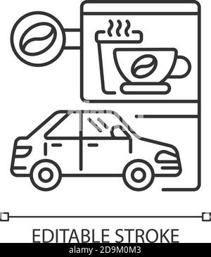 Traversez l'icône linéaire du café Illustration de Vecteur