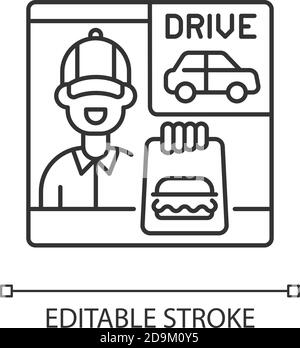 Icône linéaire de la fenêtre de conduite Illustration de Vecteur