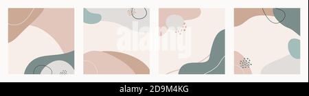 Ensemble de contours d'arrière-plan abstrait de formes géométriques dans un style tendance minimaliste modèles vectoriels pour les médias sociaux post, affiches, cartes, couvertures, Imprimer Illustration de Vecteur
