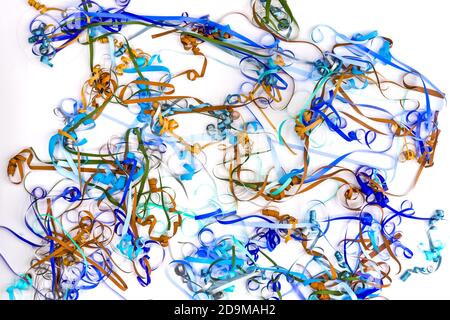 banderoles en plastique à spirales multicolores, vue rapprochée Banque D'Images