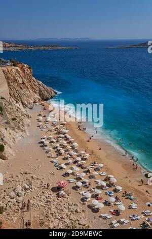 La plage numéro un en Turquie, Kaputas plage sur la côte turquoise Banque D'Images