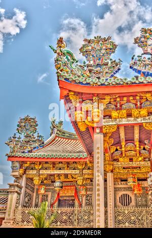 Khoo Kongsi Maison chinoise de Clan, George Town, Penang, Malaisie Banque D'Images