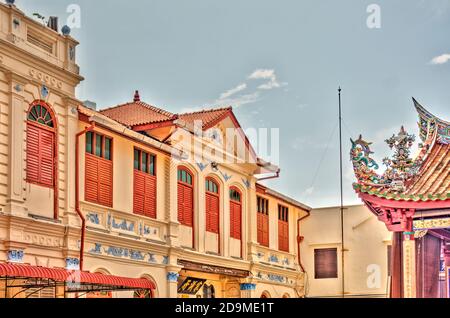 Khoo Kongsi Maison chinoise de Clan, George Town, Penang, Malaisie Banque D'Images