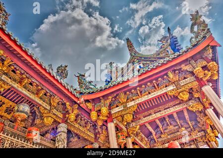 Khoo Kongsi Maison chinoise de Clan, George Town, Penang, Malaisie Banque D'Images