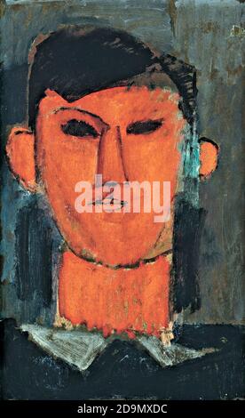 Modigliani. Portrait de Pablo Picasso par Amedeo Clemente Modigliani (1884-1920), huile sur carton, vers 1915 Banque D'Images