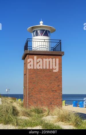 Phare d'Olhörn sur la promenade, Wyk, île de Foehr, îles de la Frise du Nord, Schleswig-Holstein, Allemagne du Nord, Allemagne, Europe Banque D'Images