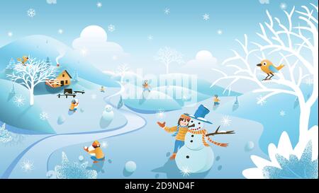 24 termes solaires neige en hiver illustration Illustration de Vecteur