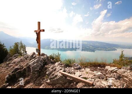 Mahdlgupf via ferrata à Weissenbach am Attersee en haute-Autriche Banque D'Images