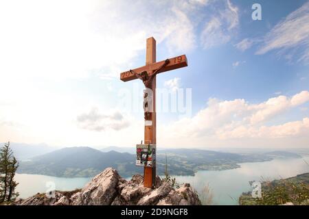 Mahdlgupf via ferrata à Weissenbach am Attersee en haute-Autriche Banque D'Images