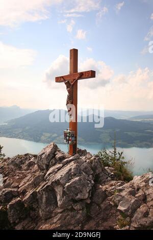 Mahdlgupf via ferrata à Weissenbach am Attersee en haute-Autriche Banque D'Images