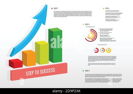 modèle d'infographie pour les informations commerciales, la présentation.vector et l'illustration Illustration de Vecteur