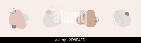 Ensemble de arrière-plans minimalistes abstraits. Formes géométriques et lignes planes vectorielles en style simple tendance avec espace de copie pour le texte, modèles de conception pour L Illustration de Vecteur