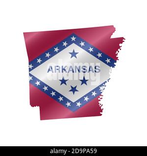 Carte du drapeau de l'Arkansas. Illustration vectorielle Illustration de Vecteur