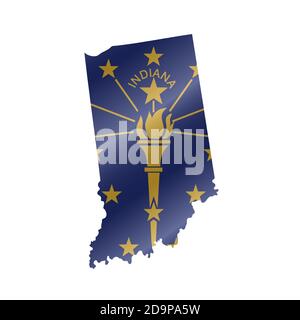 Carte du drapeau de l'Indiana. Illustration vectorielle Illustration de Vecteur