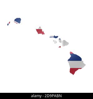 Carte de drapeau de Hawaï. Illustration vectorielle Illustration de Vecteur
