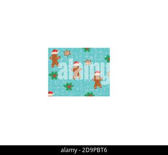 Motif de Noël sans couture avec pain d'épice de Noël Illustration de Vecteur