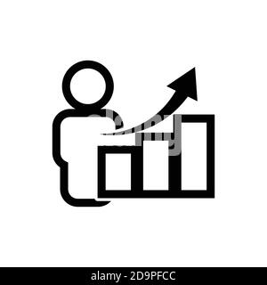 Icône Business Analyst. Flèche vers le haut. Icône Business. Vecteur de modèle de conception Illustration de Vecteur