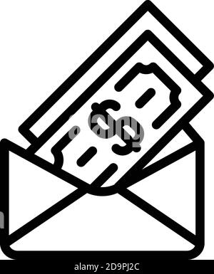 Icône de l'enveloppe d'argent. Contours de l'enveloppe d'argent pour l'icône vecteur web design isolé sur fond blanc Illustration de Vecteur