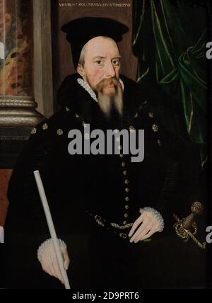 William Cecil, 1er baron Burghley (1520/1-1598). Conseiller principal de la reine Elizabeth I. Portrait d'un artiste anglo-néerlandais inconnu. Huile sur panneau, 1560s. Galerie nationale de portraits. Londres, Angleterre, Royaume-Uni. Banque D'Images
