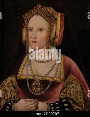 Katherine d'Aragon (1485-1536). Reine d'Angleterre. Première femme du roi Henri VIII Katherine était la plus jeune fille des dirigeants espagnols Ferdinand II d'Aragon et Isabella I de Castille. Portrait anonyme. Huile sur panneau (52 x 42 cm), c. 1520. Musée national du portrait. Londres, Angleterre, Royaume-Uni. Banque D'Images