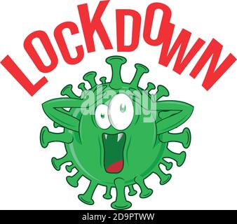 coronavirus covid 19 dessin animé dans le deuxième lockdawn Illustration de Vecteur